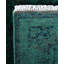 Overdyed Hand-Knotted Wool Modern-Contemporary Green Runner 2' 6" x 12' 0"