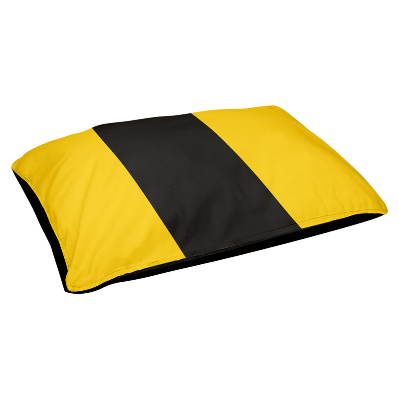Coussin New York Bronx, Jaune / noir / jaune, Grand (l 50 po x P 40 po x H 7 po)