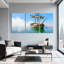 «Nautical Old Ship On Calm Water With Clouds», ensemble de 3 impressions sur toile-1299736042