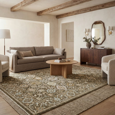 Tapis dense à bordure frangée Wakeel
