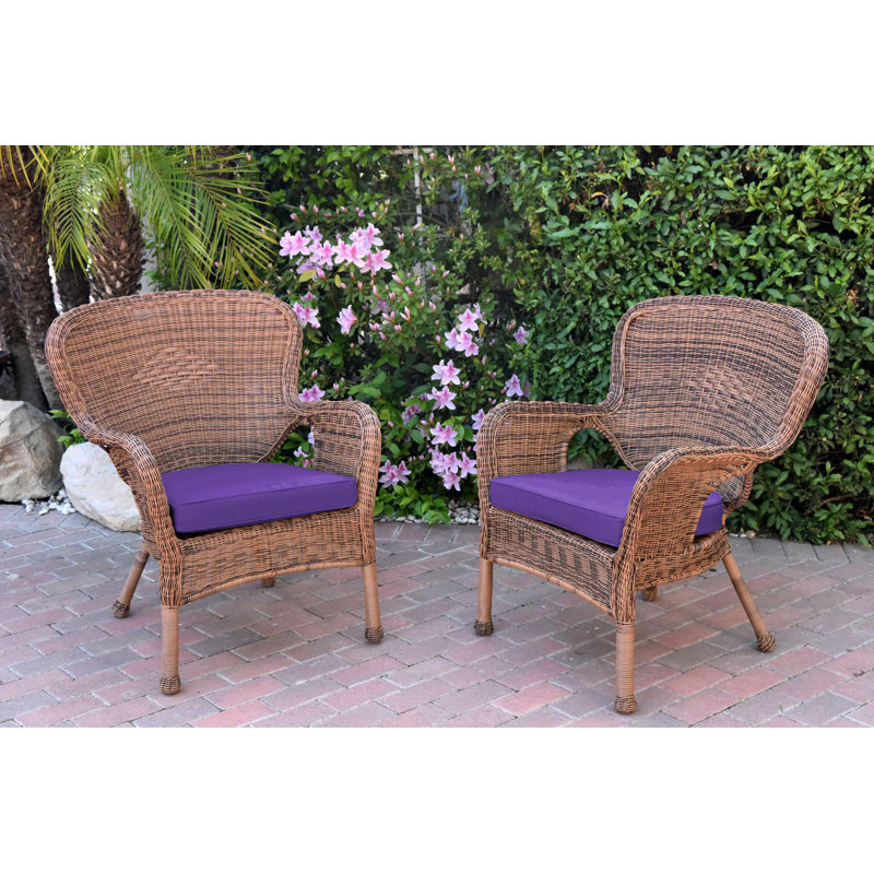 Batchelder Wicker Outdoor Lounge Chair, Sage Green, Honey