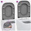 Grey Plastic Standard Adjustable Armrests Toilet Seat Oval-750646403