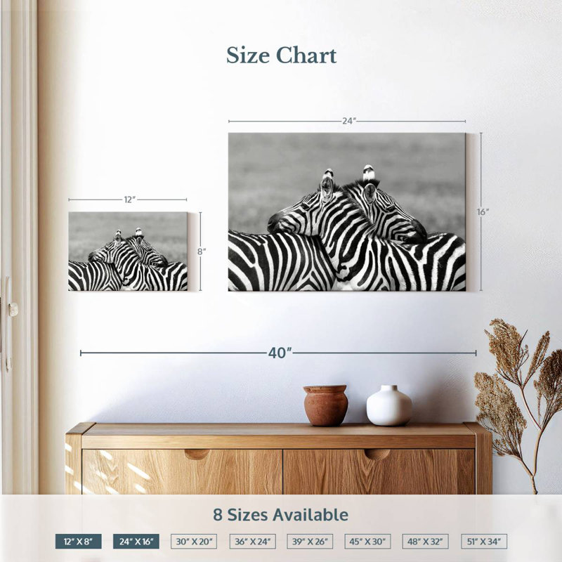 Brampt Loving Zebras, 16" H x 24" W
