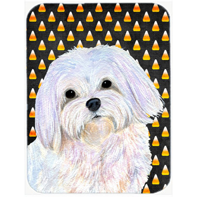 Planche à découper en verre en forme de verre portrait caroline Halloween Candy Corn