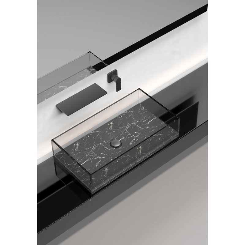Matte Black Bathroom Sink Waterfall Valve, Produced With Quality Brass, Single For Simple Water Control, Elegant Design Spout Tap, Fine Effortless Compact Setup