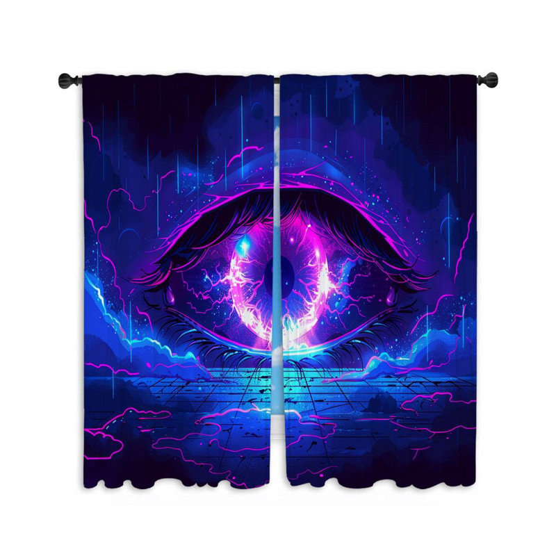 Rideaux de fenêtre à oeillets électriques Vision abstraite - 2 panneaux, L 40 po x L 54 po