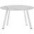 Round Steel Patio Coffee Table, Weather Resistant Outdoor Accent Table, Large Side Table For Patio Balcony Yard, White-1931691000