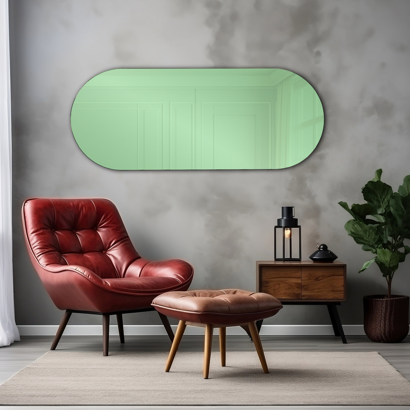 Verden Accent Mirror, Green, 50" x 20"