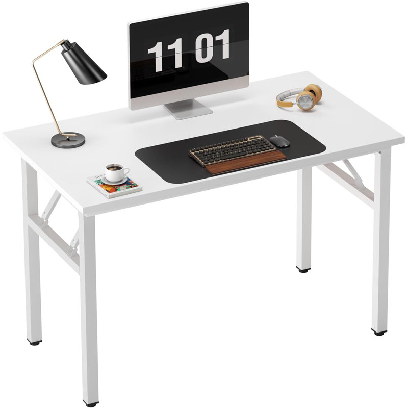 Computer Desk For Small Space Small Folding Table Small Writing Desk Foldable Desk, White
