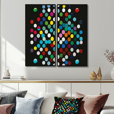Art graphique mural géométrique circulaire sur code noir