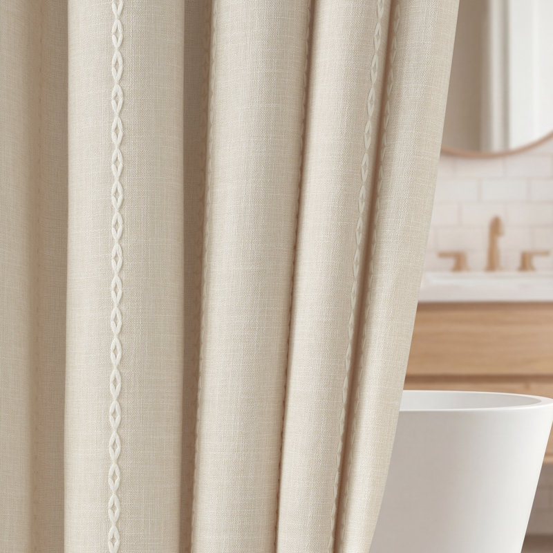 Rideaux de douche Boho, H 75 po x l 72 po, Crème