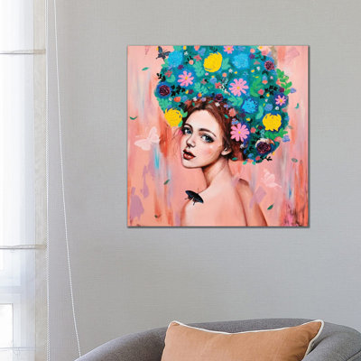 Flower Girl: Dreams Of You by Eury Kim - Wrapped Canvas Print