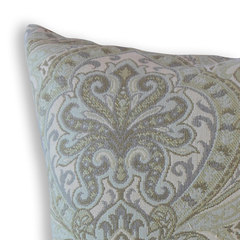 Uba Damask Feather Reversible Throw Pillow, 12" x 18", Lumbar Pillow