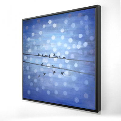 «Oiseaux sur un ciel bleu scintillant»