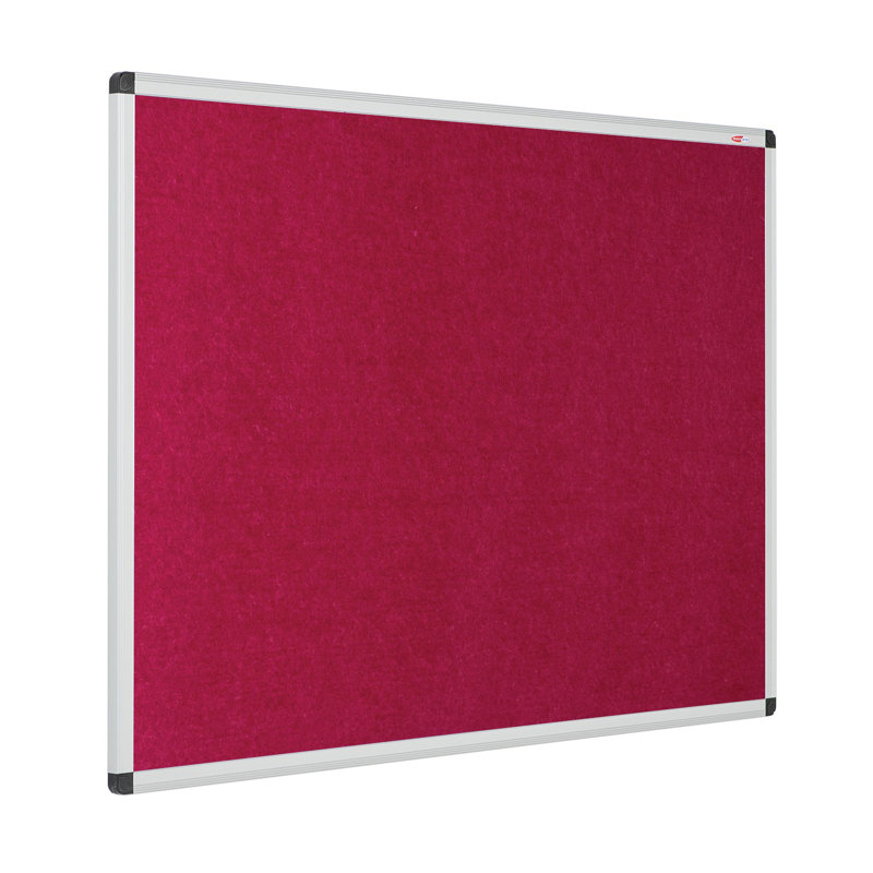 Aluminium Framed Resist-a-Flame Bulletin Board, Raspberry, 120cm H x 180cm W