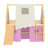 Full Size House Loft Bed With Sills And Tents, Solid Wood Loft Bed With Ladders And Slide, Chic Design With Lights, No Box Spring Needed, Natural+pink-2114181132-2114181130