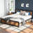 California King Bed Frames with Headboard and Strong Metal Support Frame, Easy Assembly, Noise-Free-6323155