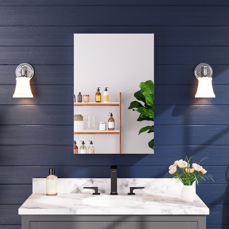 Armoire de rangement murale sans cadre l 20 po x H 30 po avec 3 tablettes réglables, 20''