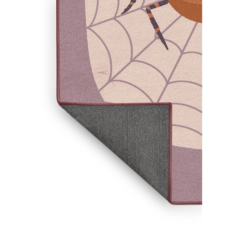 Tapis rose moelleux et moelleux à motif abstrait moderne et contemporain Escoto, 3 X 5