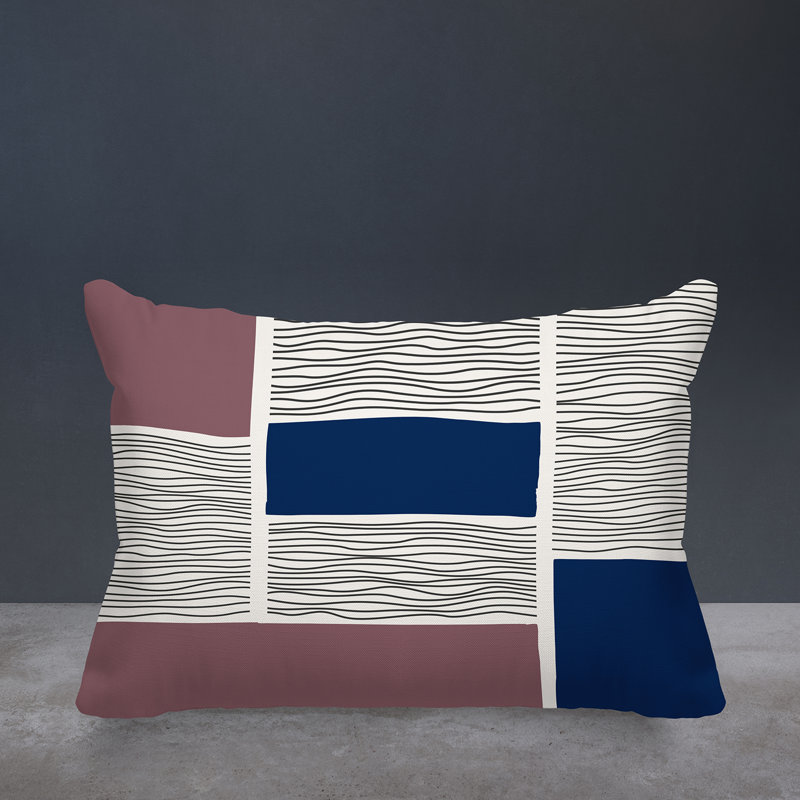 Coussin intérieur / extérieur Rapu, Mauve / bleu marine