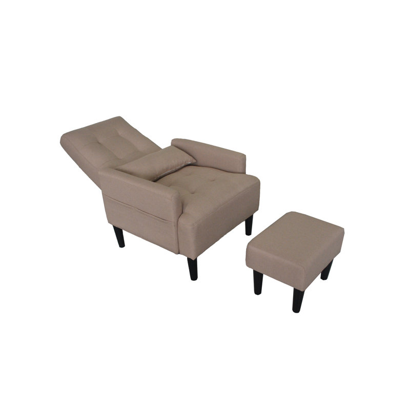 Fauteuil inclinable de salon en tissu doux avec angle réglable et siège confortable