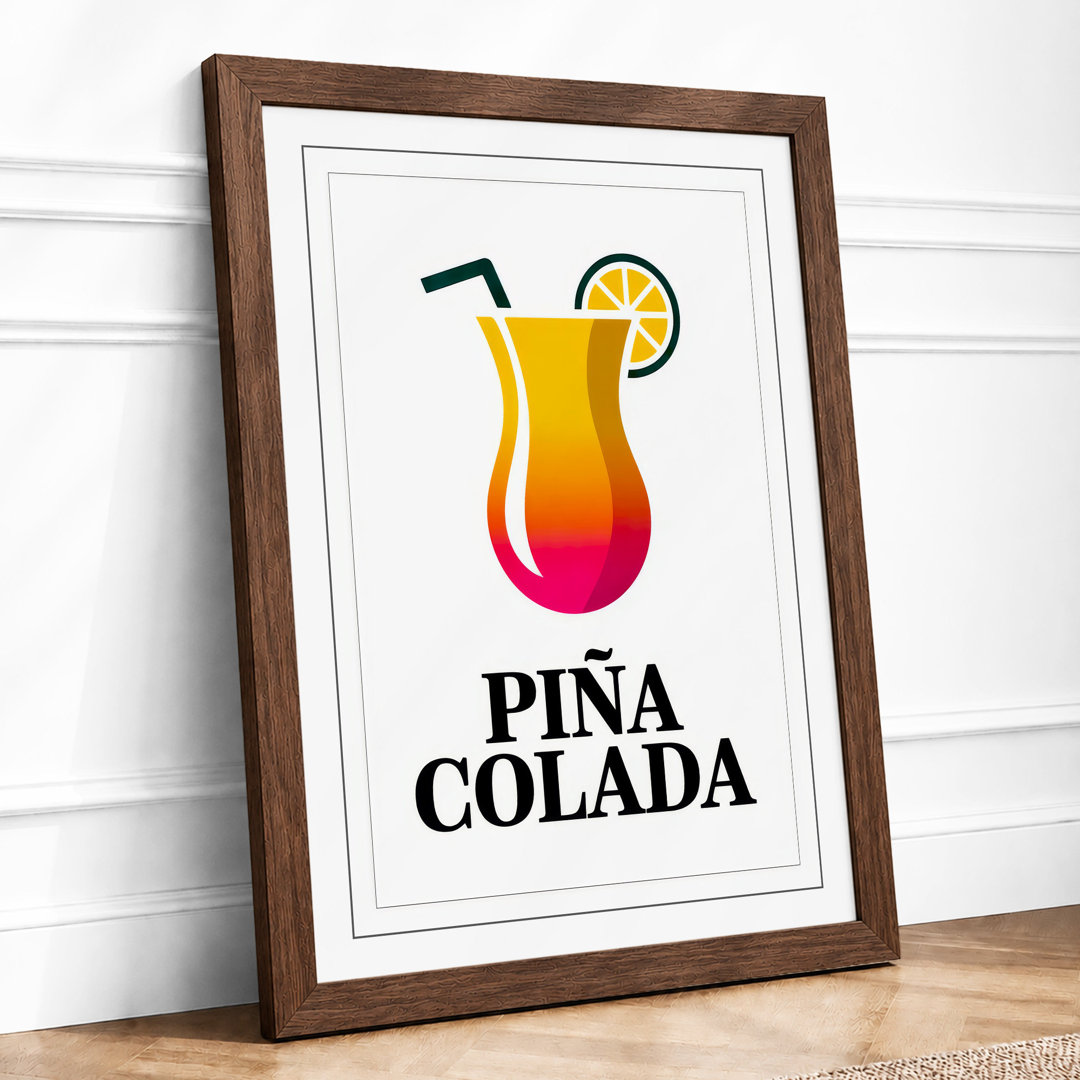 Piña Colada Typography - Framed Print