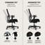 Chaise de bureau ergonomique HON Ignition 2.0 ReA Activ, inclinaison avancée, structure noire, océan-119729033-119729028-119729029