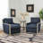 27" Wide Performance Fabric Down Fill No Assembly Upholstered Swivel Armchair (Set of 2)-206701527