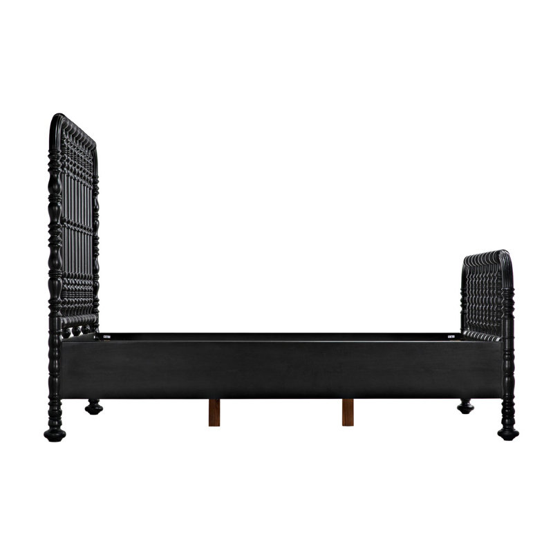 Bachelor Solid Wood Bed, Queen, Hand Rubbed Black