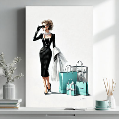 Graceful Luxe: Tiffany-Inspired Fashionista Canvas Wall Art
