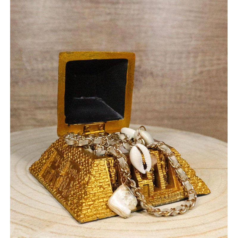 Petite boîte à bijoux à charnière, dieux de l'Égypte, pyramide de la grande pyramide de Khéops