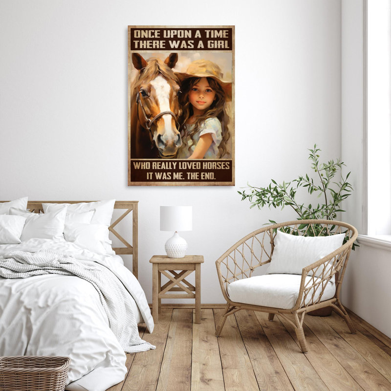 «A Girl Really Lived Horses», reproduction d'art graphique sur toile tendue 1 pièce, H 36 po x l 24 po x P 1,25 po