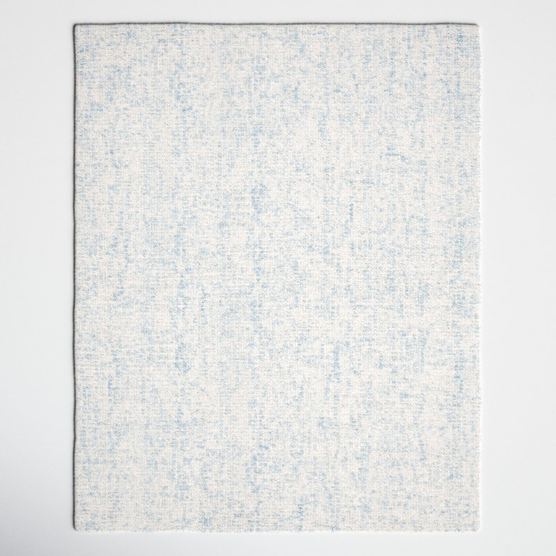Fredi Abstract Hand Tufted Wool/Cotton Area Rug in Light Blue/Ivory, Rectangle 8' x 10'