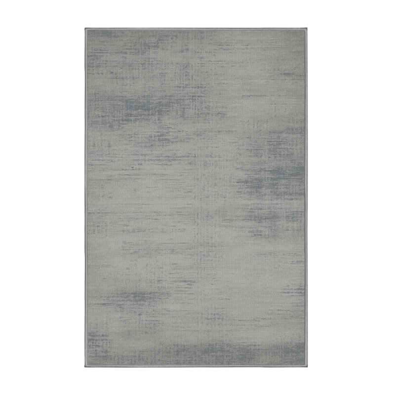 Machine Washable Abstract Gray Area Rug