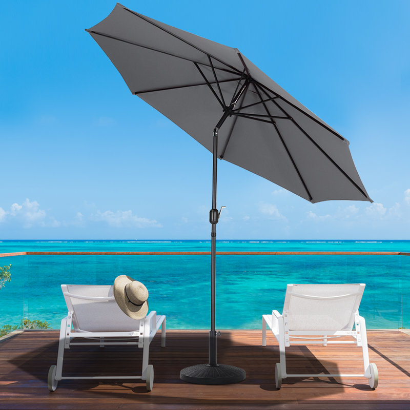 Aaroon 300cm Tilt Market Parasol, Dark Grey