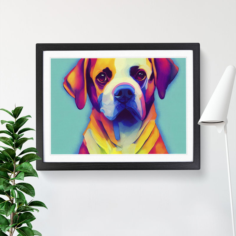 Dog Vol.3 - Single Picture Frame Print, Black, 46cm H x 64cm W