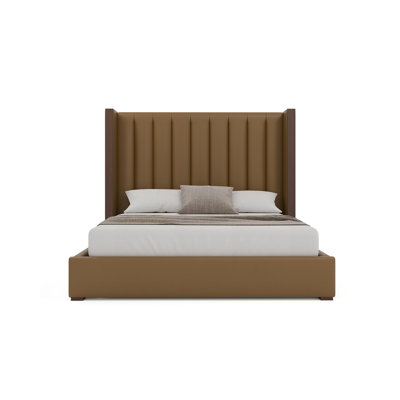 Vegan Leather Wingback Bed