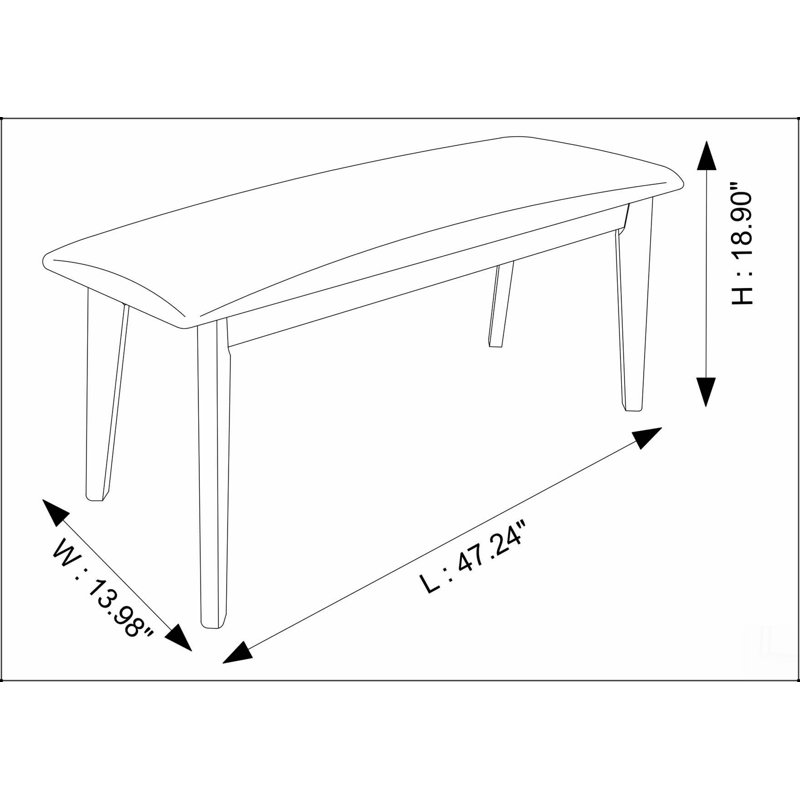 Banc rembourré en bois massif Carlos