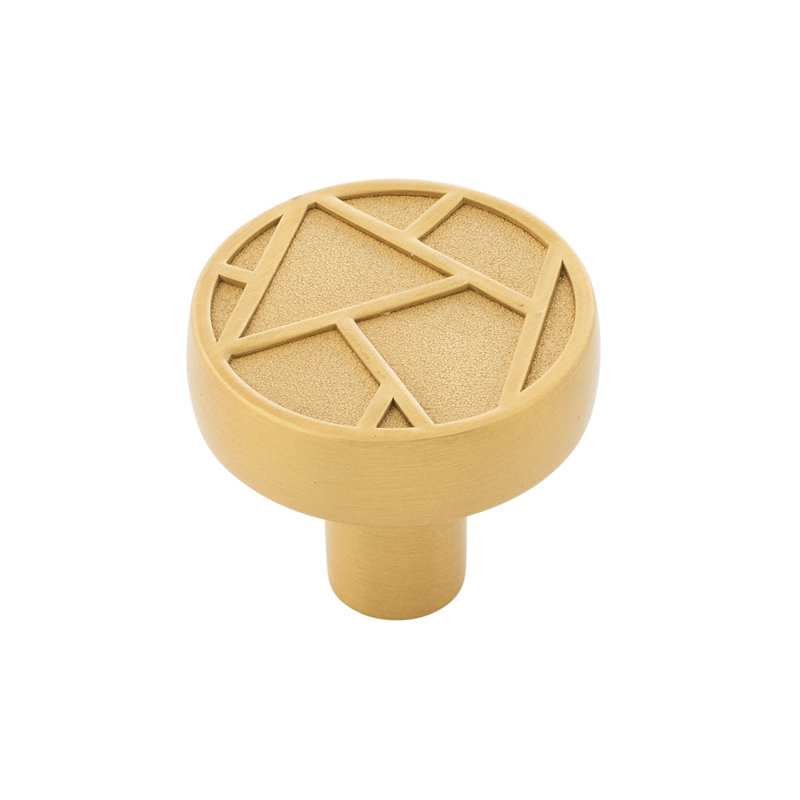 Bouton rond de 1,38 po de diamètre, Laiton doré brossé