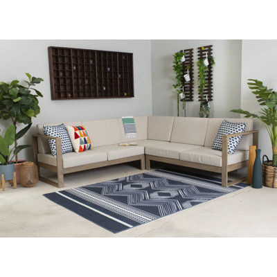 Cove 90" Eucalyptus Wood Patio Sectional