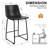 Evre Bar Stools Set of 2, PU Leather Counter Height Bar Stools,  Modern Barstools with Metal Legs and Footrest, Urban Armless Dining Chairs with Backrest for Kitchen Island-1223225635-1223225636