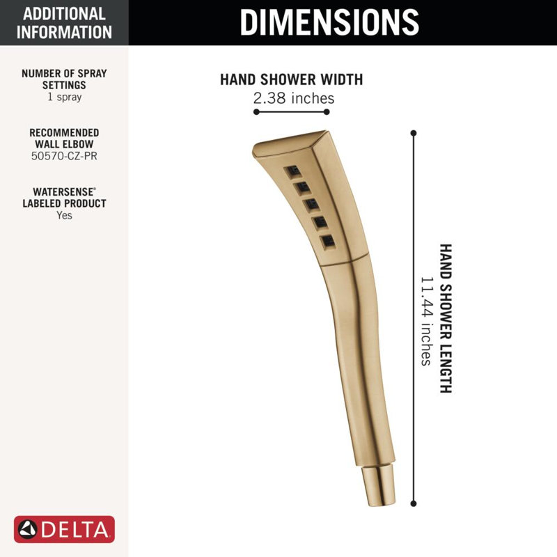 Universal Showering Components Shower Head with H2okinetic Technology, Brilliance Champagne Bronze