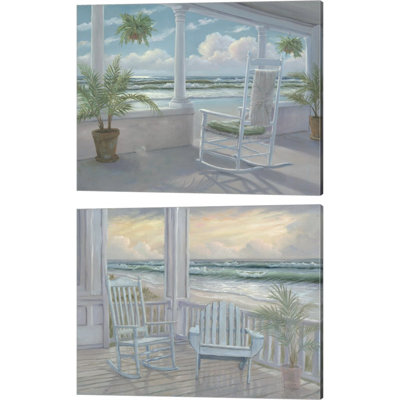 «Coastal Porch» par Georgia Janisse, art sur toile (ensemble de 2)
