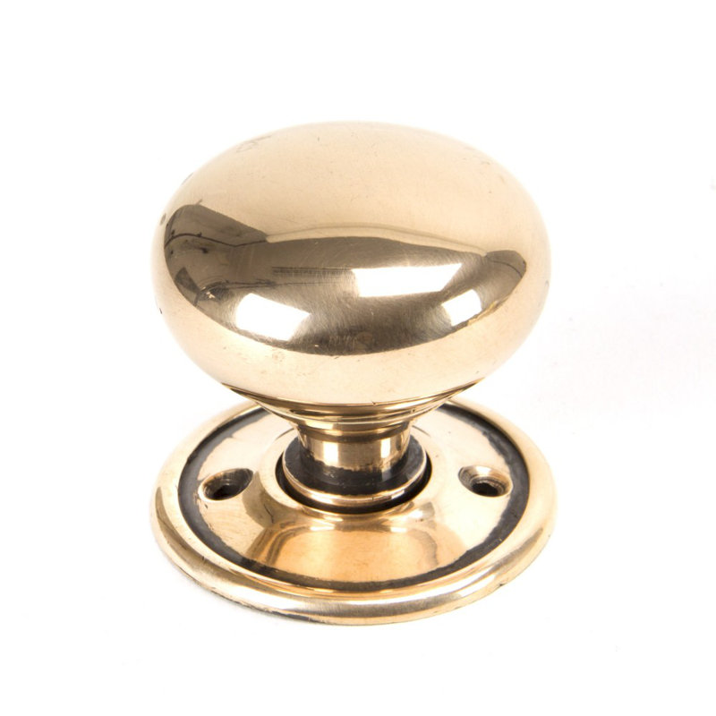 Mushroom Mortice/Rim Knob Set, Polished Bronze