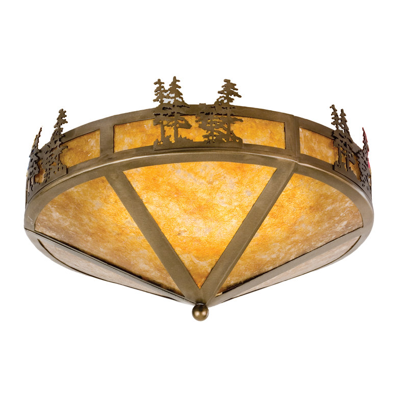 Plafonnier encastré géométrique 16 po 2 lumières unique