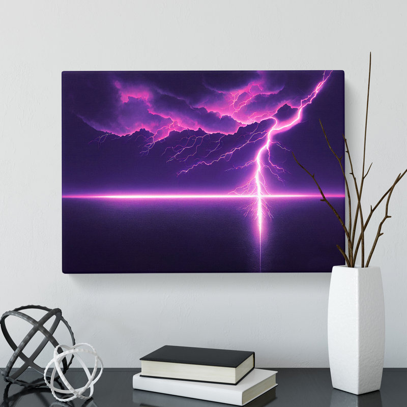 Futuristic Lightning Bolt - Wrapped Canvas, 35cm H x 50cm W x 3cm D
