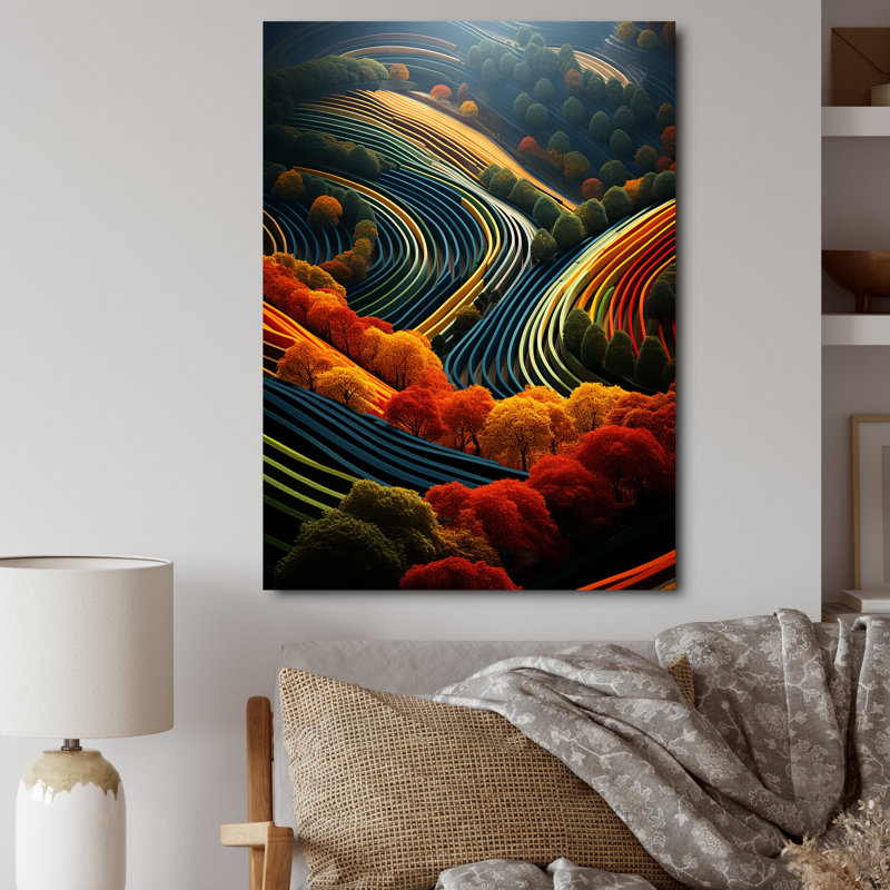 «Scenic Contemporary Vineyard I», reproduction sur toile, H 32 po x l 16 po x P 1 po, Toile tendue