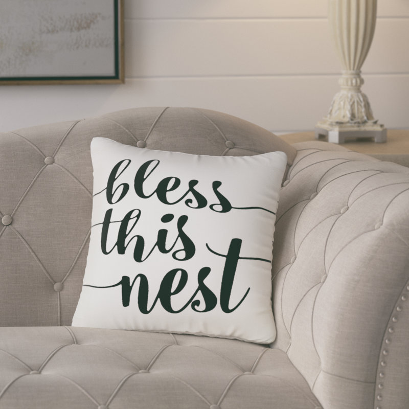 Cotton Throw Pillow, 18" H x 18" W x 6" D, Ivory