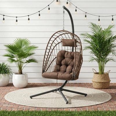 Swing Hanging Egg Chair with Cushion and Headrest