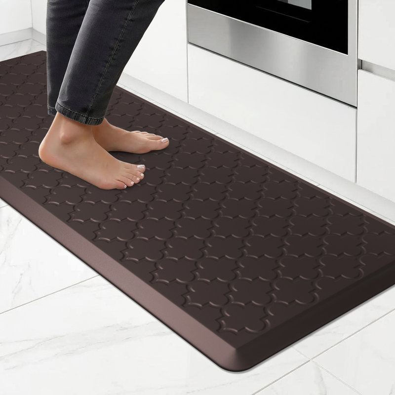 Tapis de cuisine antidérapant Dawnyelle, Tapis de couloir 17,3 po x 47 po, Brun
